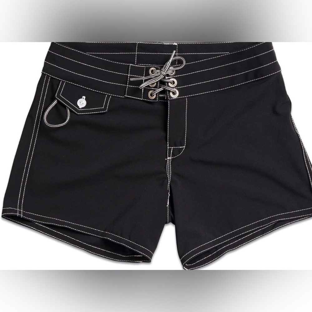 Women's Black Lace-Up Shorts - Picture 5 of 5